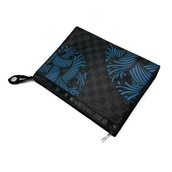 Louis Vuitton Pochette Rope Voyage Blue Black Damier Graphite Canvas Weekend - Picture 10 of 12